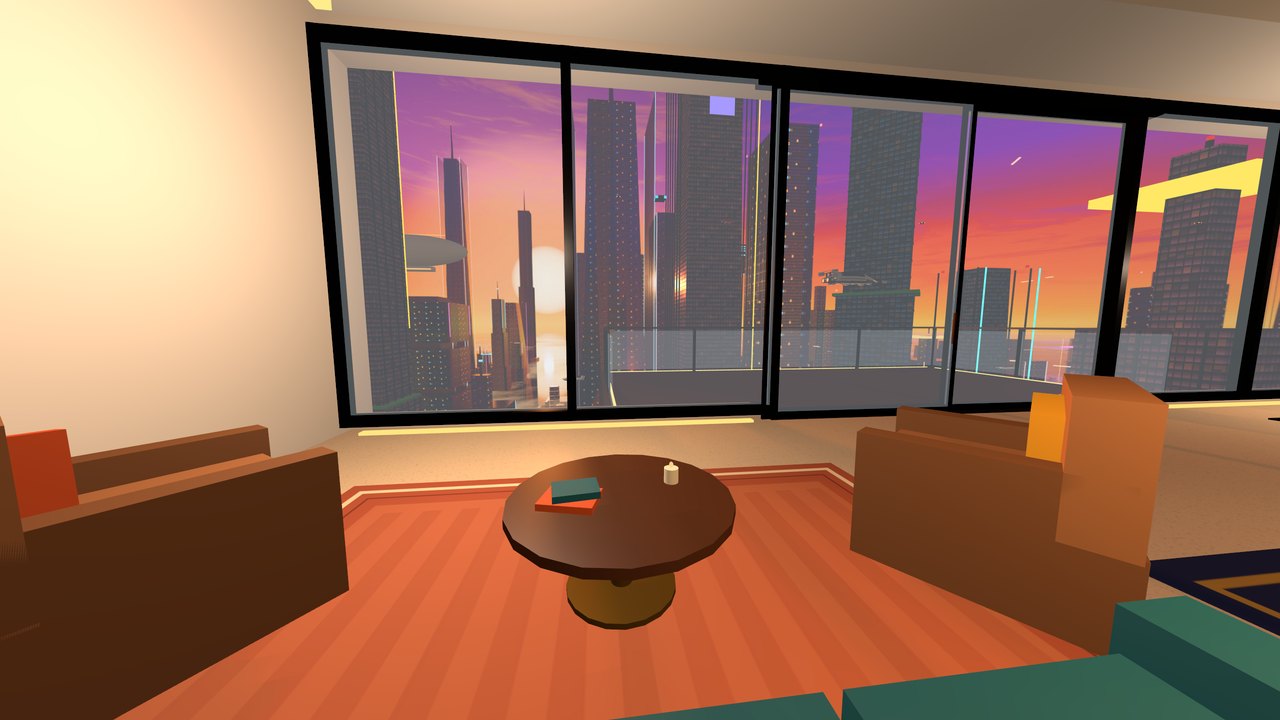 The lounge by the glass wall